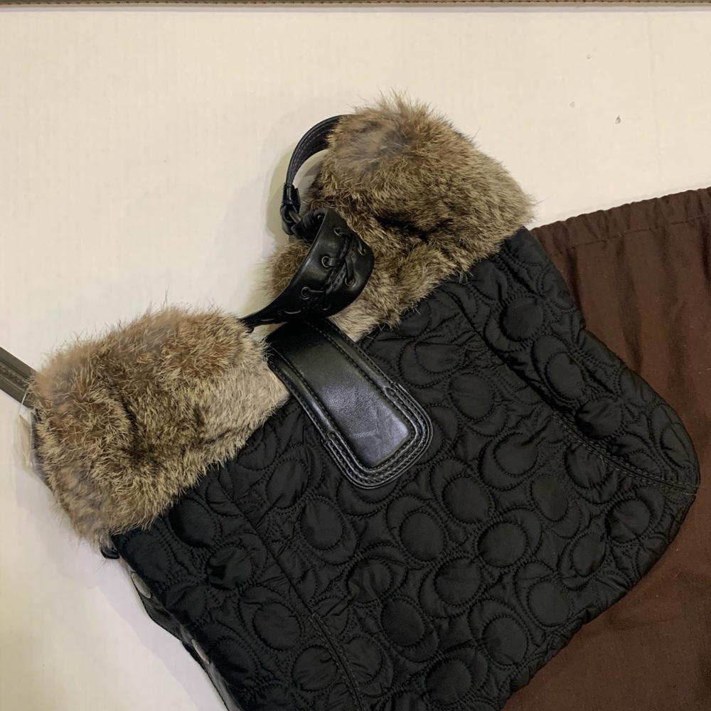 Coach purse with fur trim